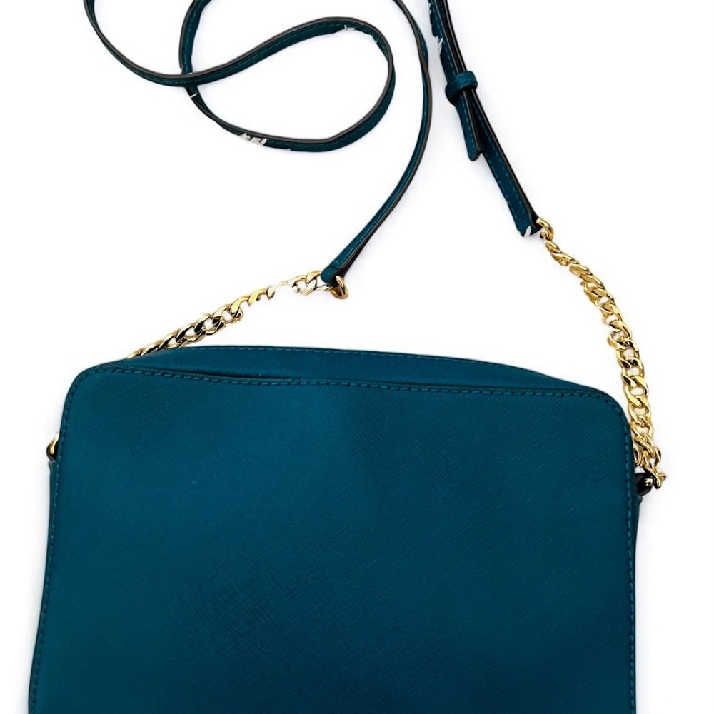 Michael Kors Deep Teal Crossbody Bag with Gold Chain - Picture 2 of 5
